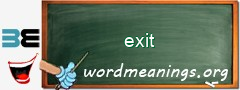 WordMeaning blackboard for exit